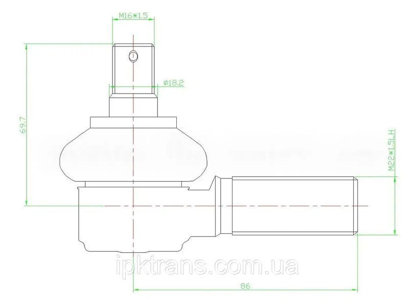 Наконечник рульової тяги Komatsu FD20-12 Лівий No 3EB-24-21310, 3EB2421310 3EB-24-21310 фото
