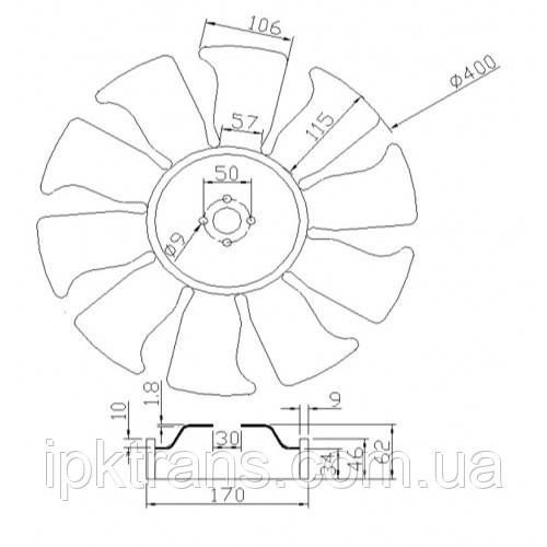 Крильчатка, вентилятор двигуна Mitsubishi S4S S6S № 32A48-00300, 21060-FM000, SY87000, 800134872, 32A4800300, 21060FM000 32A48-00300 фото