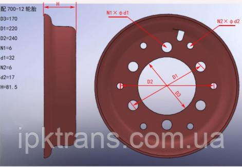 Диск колесный Komatsu FD, FG20-25T-12, 14, 16, 17, № 91843-15800, 91843-25800, 34B-27-00211, 9184315800 34B2700211 фото