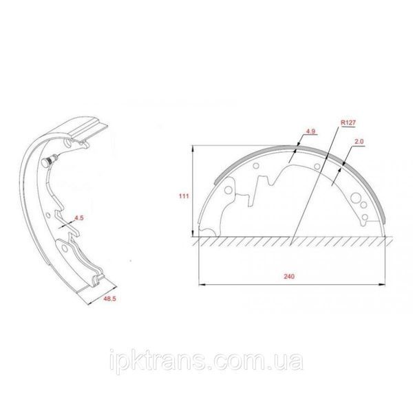 Колодка тормозная на погрузчик TOYOTA 7FD\FG10-15-18 № 474041281071, 47404-12810-71 474041281071 фото