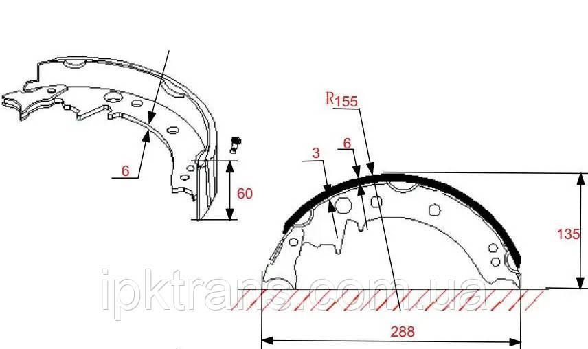 Колодка гальмівна навантажувача Caterpillar, CAT DP/GP20-35; Nissan J02/M02 № 91446-17100, 91446-07100, 44060-22H60 475123306071 фото